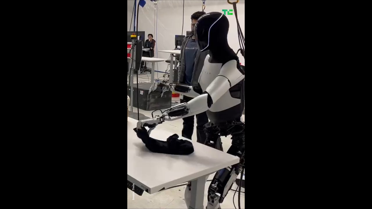 Tesla Optimus Bot Folding Clothes | TechCrunch